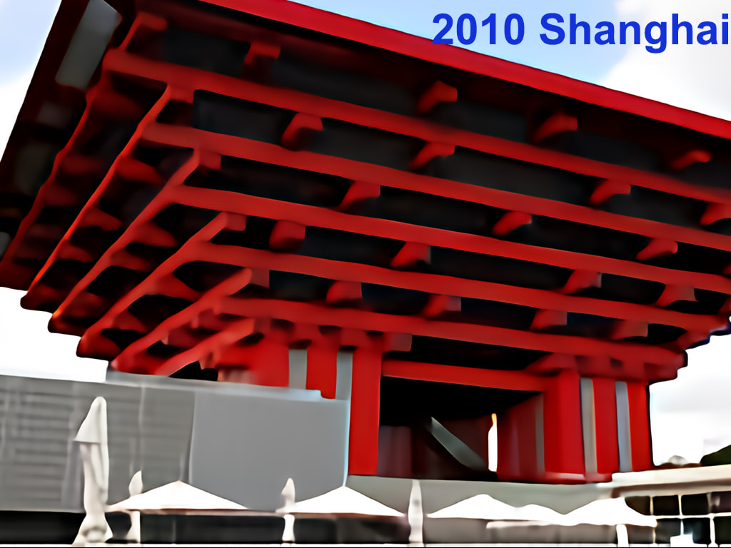 HiGrow engineers installing BIPV solar panels at Shanghai world Expo 2010 pavilion